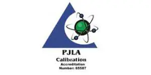 A logo for the pjla calibration accreditation number.