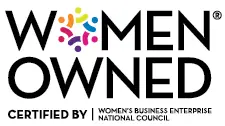 A logo for women owned business